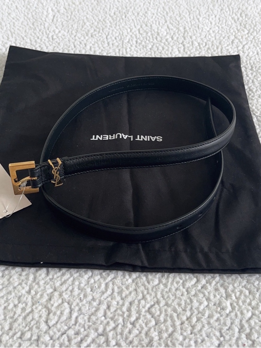 Saint Laurent  YSL Cassandre leather thin belt - Picture 2 of 13